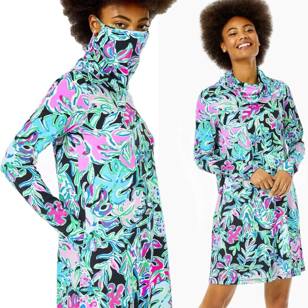 Lilly Pulitzer LilShield UPF 50+ Dress in Onyx Let’s Get Wild Print Size…